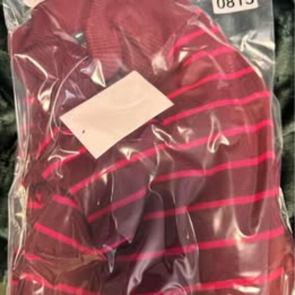 Lands’ End Women's stripe pull over sweater turtle neck size 14/16 #0815 - Picture 7 of 7